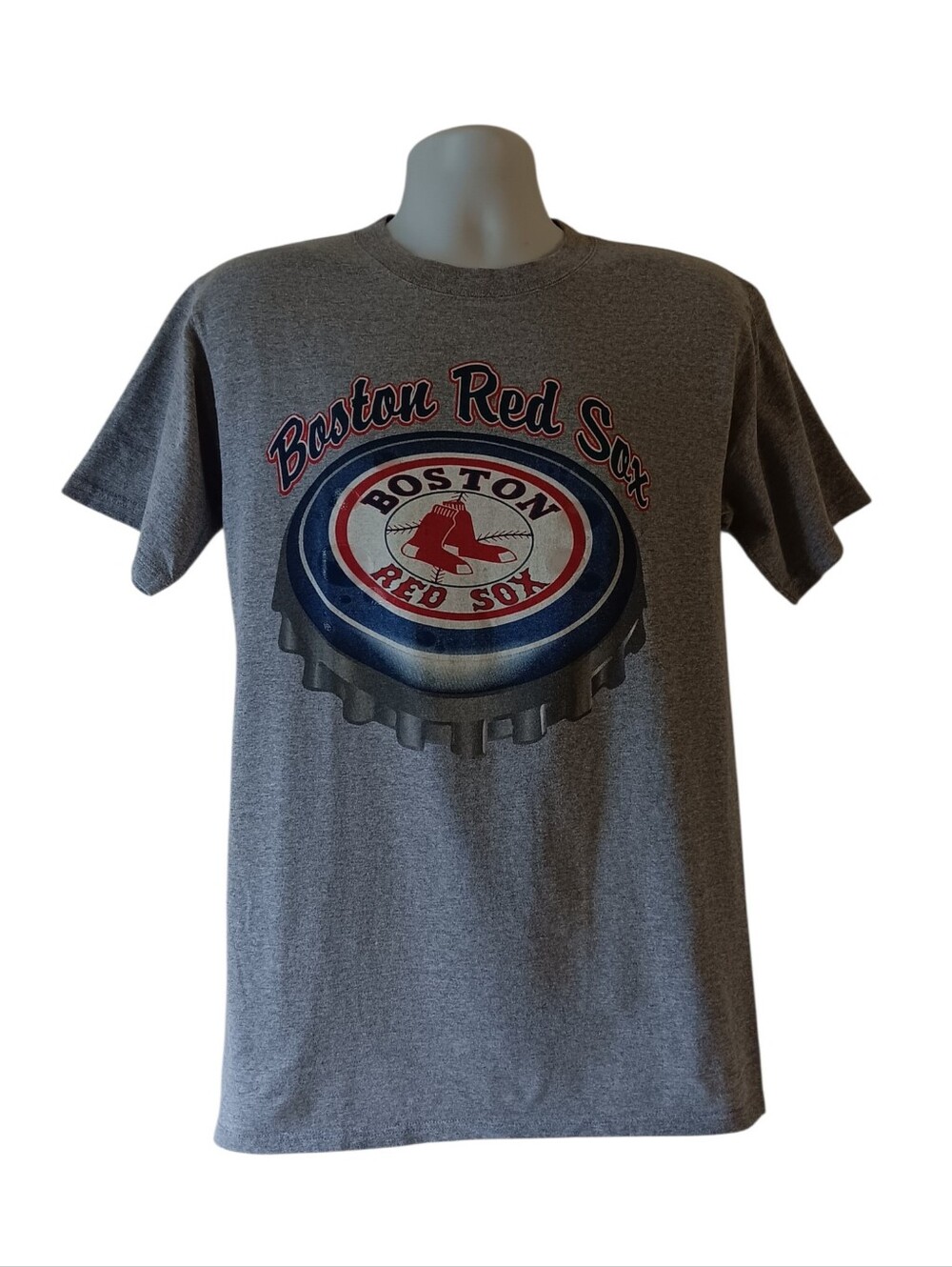 Boston Red Sox men's gray bottle cap short sleeve t-shirt size M